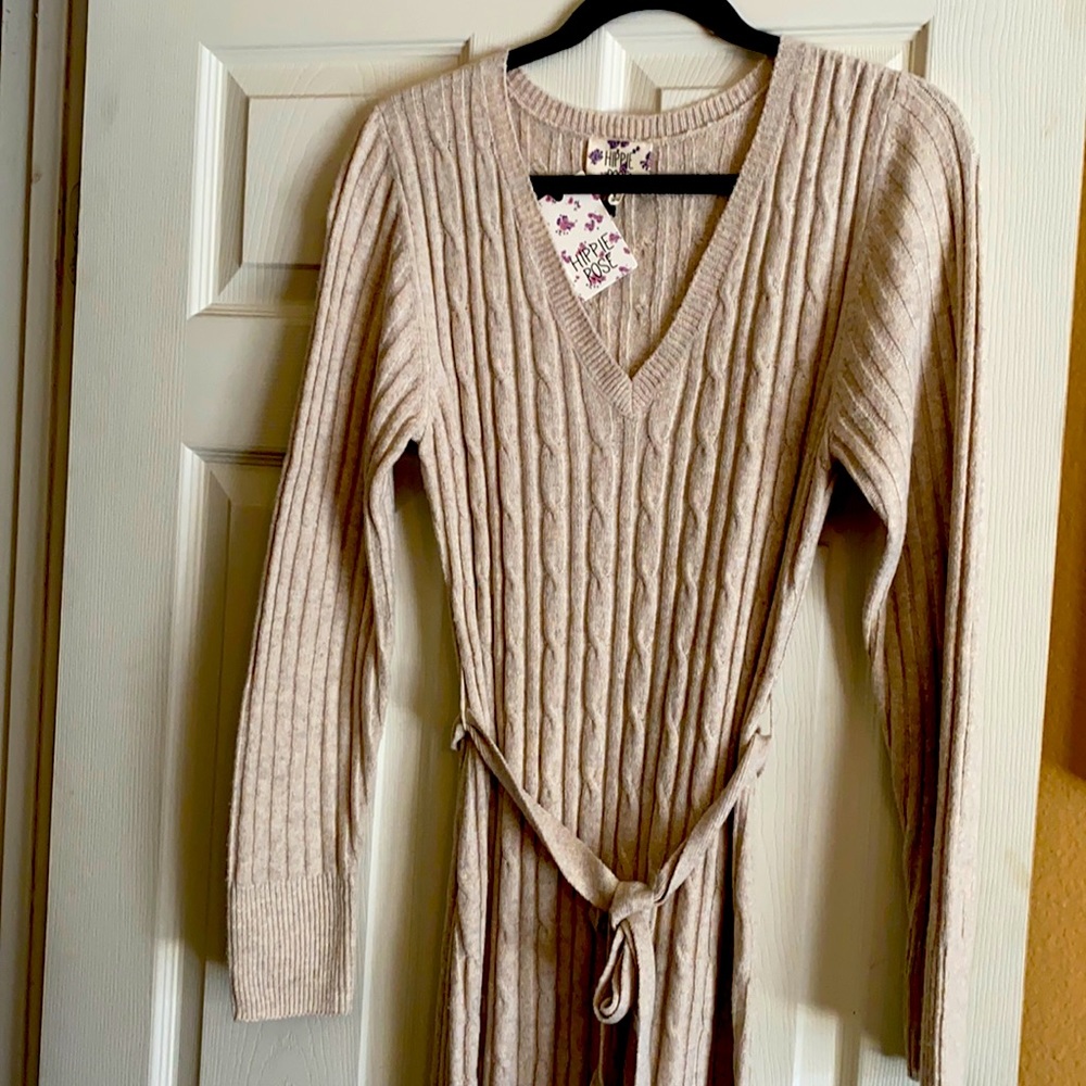 Tan Sweater Dress